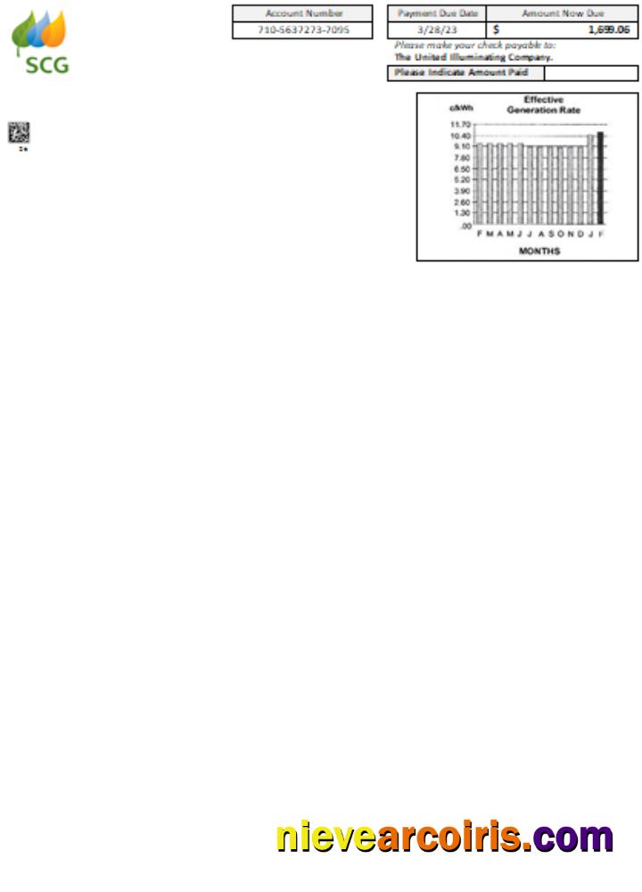 Massachusetts Chelsea SCG The United Illuminating Company utility business bill, page 2